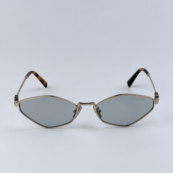 Miu Miu MU56ZS ZVN50K REGARD BRAND NEW Sunglasses Gold Grey Geometric Unisex main image 12